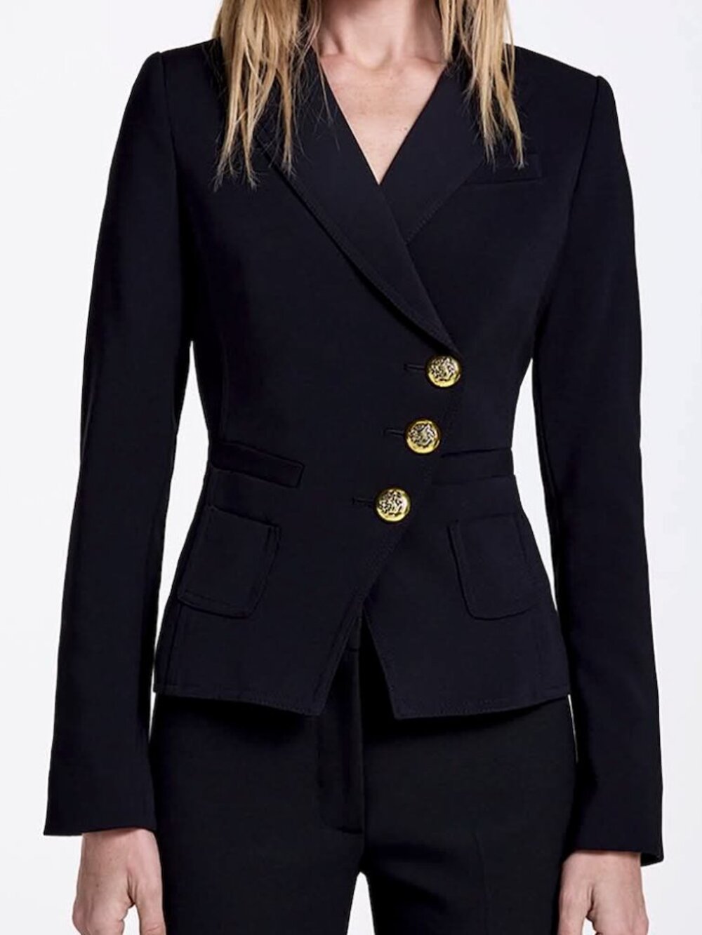 SMYTHE WRAP BLAZER, BLACK - SIZE: 6